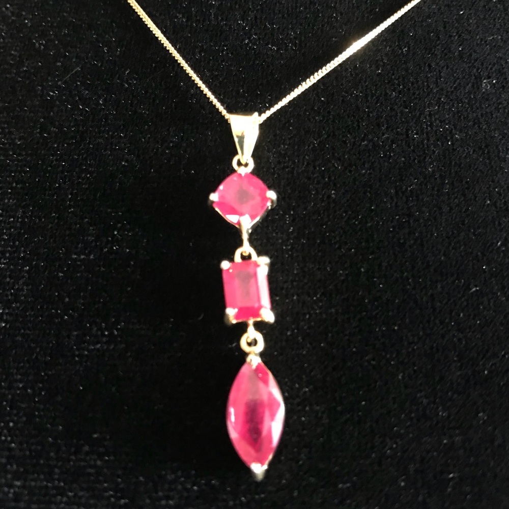 👉NEW👈 African Rubies Drop Necklace - Picture 6 of 7